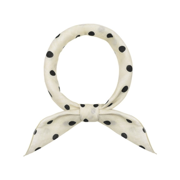 INSPIRE CHIC Women's Polka Dots Printed Blended Cotton Scarves, 1950s Retro Small Square Headscarf Neckerchief 21.7x21.7" Beige