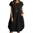 thumbnail image 5 of serony Robe en Polyester pour Femmes Sans Manches Ample Pull-Over Décontracté Respirant Mode Robes pour Filles Vêtements Noir 3TG, 5 of 5