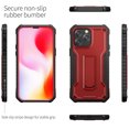 thumbnail image 4 of ExoGuard for iPhone 14 Pro Max Case 6.7 Inch, Rubber Shockproof Full-Body Cover Case Come with a Tempered Glass Screen Protector and Kickstand (Red), 4 of 7