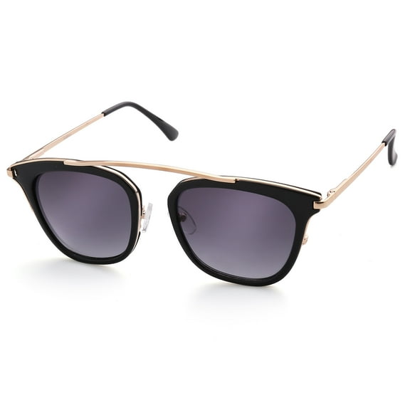 LotFancy Lightweight Vintage Square Sunglasses for Women, Retro Plastic Rimmed Sunglasses with Case
