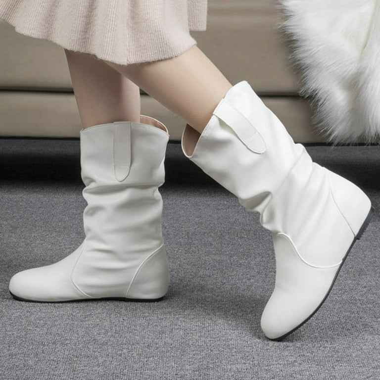 Wavsuf Womens Dress Shoes Wide Width Mid Calf Winter White Boots Size 38 - Walmart.com Wavsuf Womens Dress Shoes Wide Width Mid Calf Winter White Boots Size 38 - Walmart.com