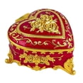 thumbnail image 3 of yuksok Heart Jewelry Box Exquisite Metal Keepsake Box for Necklace Rings Home Decor Red, 3 of 9