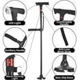 thumbnail image 4 of Cane Hero Walking Cane – Foldable Adjustable Smart Cane with LED Light & Alarm, Four-Leg Base, Double Handles, Includes Storage Bag & Anti-Slip Tip (1 PC), 4 of 8