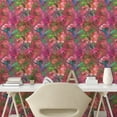 thumbnail image 3 of Ambesonne Flower Peel & Stick Wallpaper for Home, Romance Flowers Retro Effect, 13"x36", Mauve Taupe Green and Pink, 3 of 6