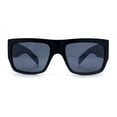 thumbnail image 5 of Locs Mens Skull Pattern Arm Thick Temple Rectangle Gangster Sunglasses Matte Black - Dark Skull, 5 of 8