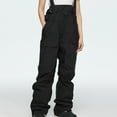 thumbnail image 2 of FRSASU Mens Solid Winter Thick Warm Skiing Pants Windproof Waterproof Suspender Trousers Snow Snowboard Pants Black, 2 of 8