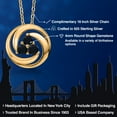 thumbnail image 2 of Gem Stone King 18K Yellow Gold Plated Silver Round Black Onyx 3 Stone Circle Pendant Necklace for Women (0.66 Cttw, Gemstone December Birthstone, With 18 inch Chain), 2 of 6