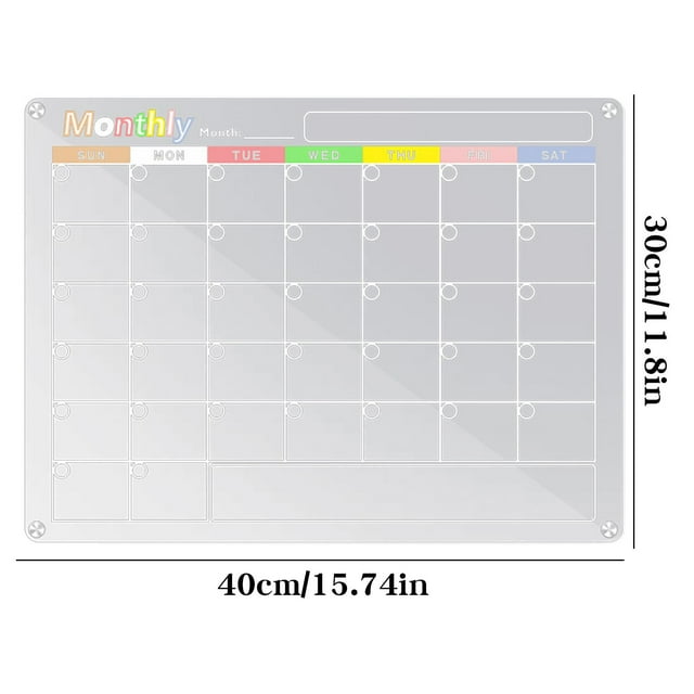 Acrylic Magnetic Refrigerator Stickers, Office Work And Learning Notes, Weekly Schedule, Transparent Magnetic Display Board, Household Use