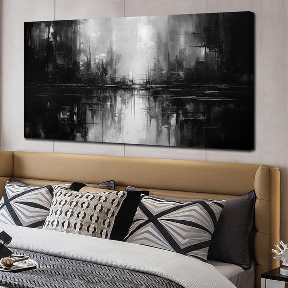 WFSposterLarge Abstract Canvas Wall Art for Living Room Large Size,Black and White Pictures Wall Art for Office