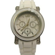 Womens Cas/drs White 3-eye Round