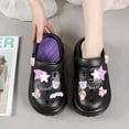 thumbnail image 5 of Zapatos de mujer con suela gruesa y agujeros crecientes, bonitos accesorios de dibujos animados para verano, zapatillas con agujeros, sandalias de playa antideslizantes, para uso exterior, 5 of 5