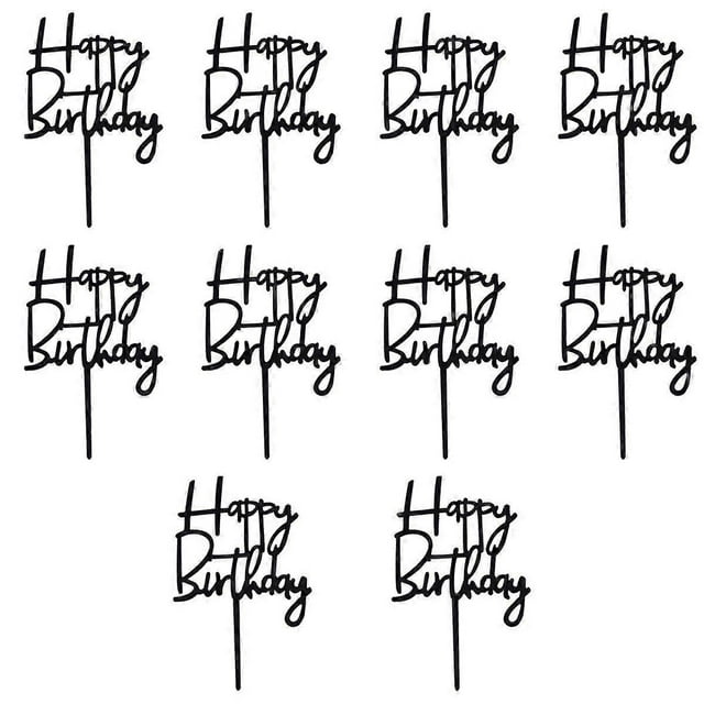 10Pcs Cake Decoration Fashion Acrylic Cake Topper for Party