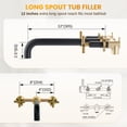 thumbnail image 6 of Wowow 2-Handle Wall-Mount Brass Roman Tub Faucet with Long Spout Reach in Black and Gold (Valve Included), 6 of 8