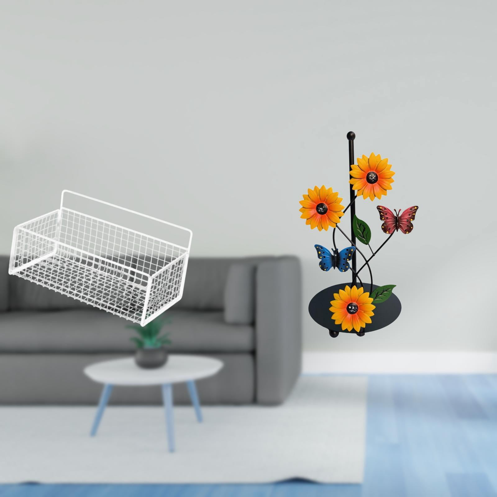 Fiocias Hanging Storage Basket Wall Organizer Cabinet Storage Basket Wall Mounted Shelves Toilet Paper Holder Iron Construction Decoration Suitable