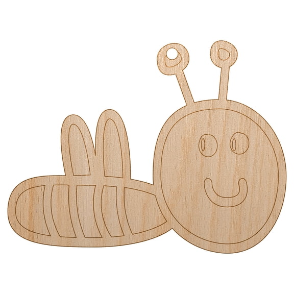 Sweet Bee Doodle Wood Holiday Christmas Tree Ornament Unfinished DIY Pre-Drilled Craft