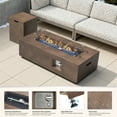thumbnail image 5 of 42 in. Retangular Coating Steel Propane Firepit Table, 50,000 BTU Outdoor Fire Pit Table in Dark brown Wood Grain, 5 of 7