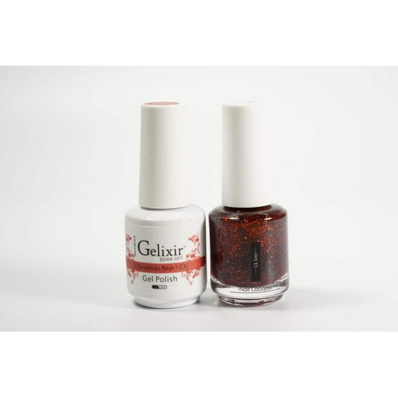 Gelixir Nail Polish Gel Matching Lacquer Christmas Red 1 PK #103