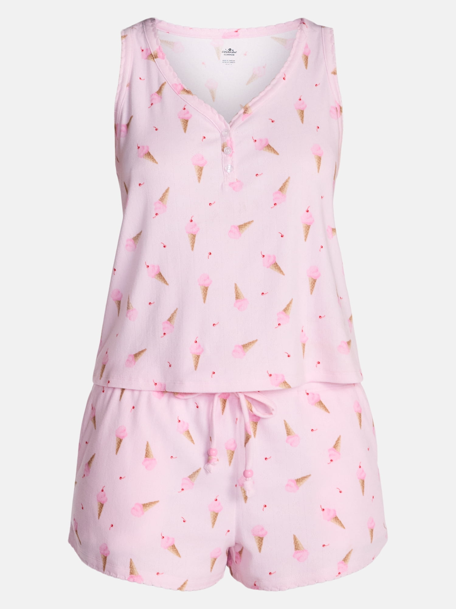 Way to Celebrate Women's Pointelle Pajama Set, 2-Piece, Sizes XS-3X