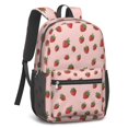 thumbnail image 2 of Strawberry Pink Pattern 17" School Backpacks for Teens,Waterproof Oxford Fabric,S-Shape Padded Straps for School,Travel,Hiking,Camping, 2 of 6