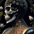 thumbnail image 4 of Stephen Chambers 26x26 Black Modern Wood Framed Wall Art Titled - Skull 19, 4 of 6