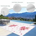 thumbnail image 3 of Pink Valentines Outdoor Rug 4x6 Ft - Reversible Patio Rug Outdoor Camping Rugs, Spring Leaves Botanical Floral Washable Indoor Outdoor Area Rugs, Non-Slip Outdoor Carpet Runner for Deck/Porch, 3 of 8