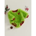 thumbnail image 4 of RUINIXCW Newborn Baby Girl Boy Christmas Outfit Ugly Sweatshirt Fuzzy Bubble Romper Heart Embroidery Long Sleeve Bodysuit Jumpsuit Fall Winter Xmas Clothes, 4 of 9