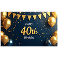 thumbnail image 2 of LUUFILx Golden Birthday Celebration, Happy 40th Birthday Backdrop Banner with Balloons and Stars for Party Supplies Decorations Photography Background Event Party, 2 of 8