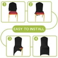 thumbnail image 4 of KUOGO 30pcs Black Polyester Stretch Banquet Chair Covers for Universal Chair Protectors Removable and Washable Suitable for Wedding Party Catering and Banquet Events Etc, 4 of 9