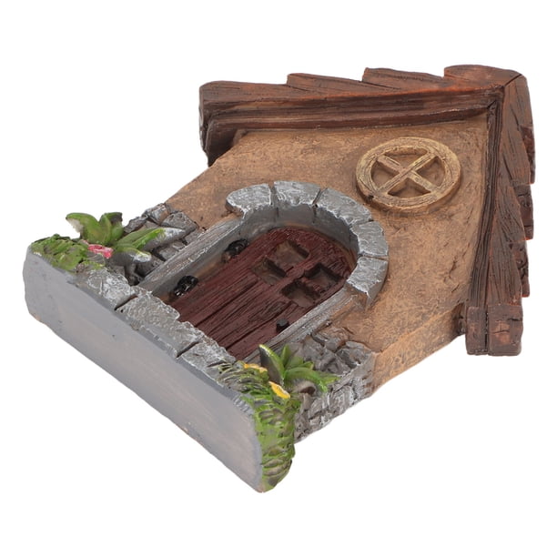 Puerta De Jardín De Hadas, Puerta De Hadas En Miniatura De Resina Estilo Cabaña Tradicional Para Decoración