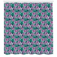 thumbnail image 3 of Ambesonne Floral Shower Curtain, Graphical Flowers and Leaves, 69"Wx84"L, Pale Fuchsia Sea Green, 3 of 3