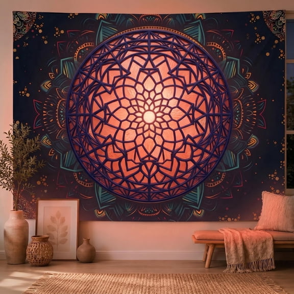 XaaKee Tapestry Wall Hanging, Bohemian Mandala Ethnic Decorative Pattern Wall Tapestry, High-Quality Polyester Large Tapestry, Applicable For Living Room And Bedroom, 60x40Inch