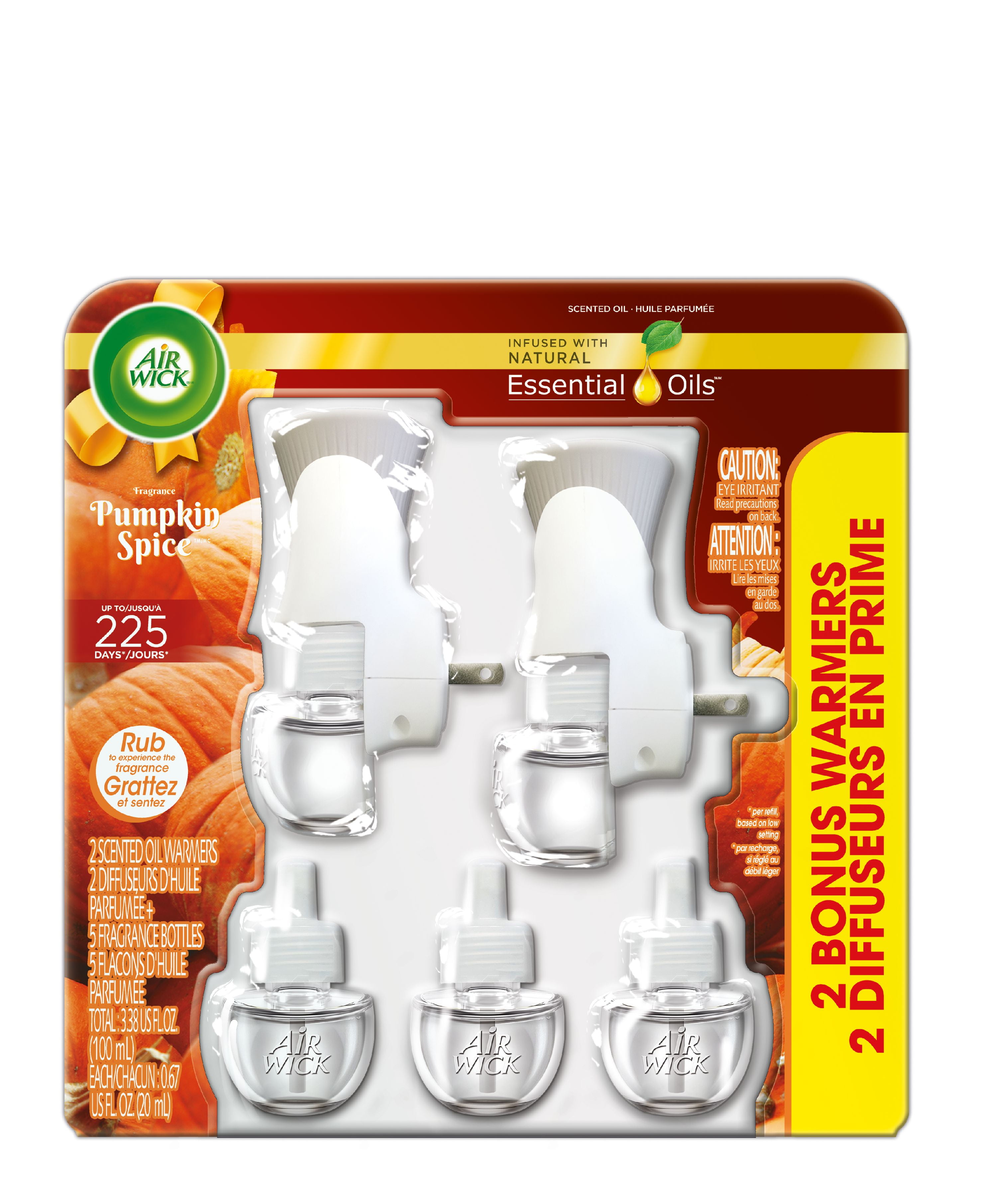 Air Wick Holiday Scented Oil Kit (2 Warmers + 5 Refills), Pumpkin Spice