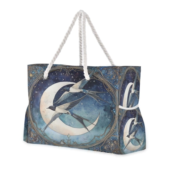 DIXRUYEE Beach Cooler Travel Tote Bags Beach Bag Fashion Night's Serenade Printed