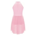 thumbnail image 4 of Aiihoo Girls Shiny Lyrical Dance Dress Sleeveless Halter Neck Leotard Wrap Skirt Modern Jazz Ballet Dress Pink 16, 4 of 6