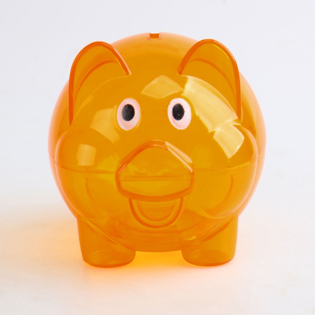 Orange Plastic Piggy Bank Coin Cash Saver Collectible Pig Toy Safe Box