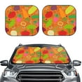 thumbnail image 2 of Xecao Cartoon Vegetables for Foldable Car Sun Shades (2-Pack) offer sun protection with an easy-fold design for convenient windshield shading., 2 of 7
