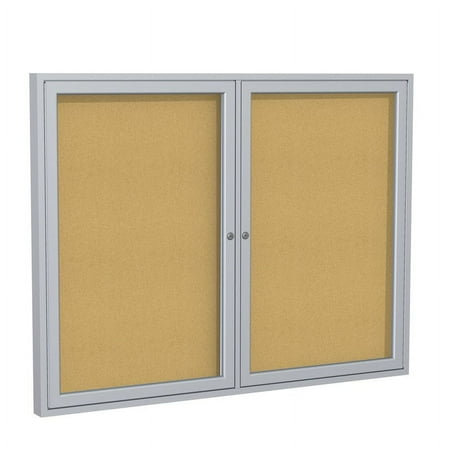 UPC: 0014935207045 | Ghent s Wood 36  x 48  2 Door Enclosed Bulletin Board in Natural