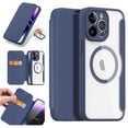 thumbnail image 5 of Funda para teléfono móvil Apple 14 compatible con 13 pulgadas, funda magnética transparente para tarjetas, funda de cuero para negocios con tapa abatible para iPhone 14Pro Max, 5 of 5