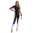 thumbnail image 3 of Yeahdor Womens Full Body One Piece Wetsuit Rash Guard Swimsuit Surfing Diving Suit Purple L, 3 of 7