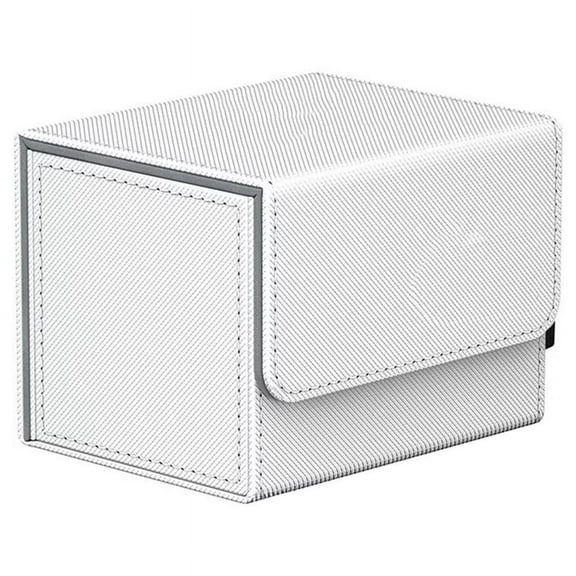 100  Trading Card Deck Box Gathering Card Toy W/ Magnetic Closure Game Cards Storage Game Card Case Protector White