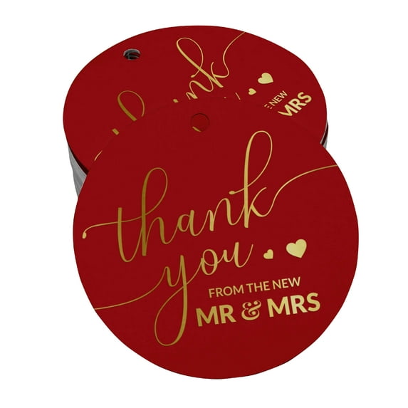 Inkdotpot 50 Pack Real Gold Foil Paper Tags Thank You From The New Wedding Favor Hang Tags
