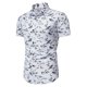 thumbnail image 1 of Camisas Para Hombre Casual Camiseta de manga corta con botones de solapa personalizada con estampado de moda para hombre (White, S), 1 of 3