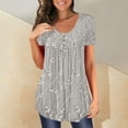 thumbnail image 4 of Womens Tops Short Sleeve Summer Tops For Women Casual Tunic Leggings Up Ruched Blouses Clothes Womens T Shirts, 4 of 5