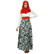 Bimba Womens Jilabab Muslim Abaya Maxi Dress With Hijab Scarf