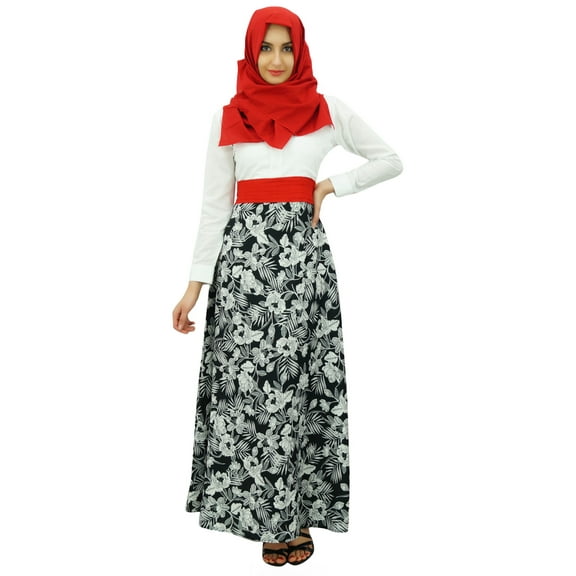 Bimba Womens Jilabab Muslim Abaya Maxi Dress With Hijab Scarf