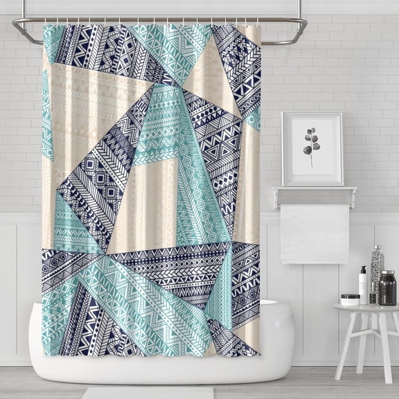Boho Floral Shower Curtain 72x72 Inches - Tropical Leaves, Vintage Botanical Print, Waterproof Fabric for Chic Bathroom Decor, Modern Farmhouse & Bohemian Style