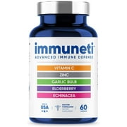 Immuneti - Advanced Immune Defense, 5-in-1 Powerful Blend of Vitamin C, Zinc, Elderberries, Garlic Bulb, Echinacea - Supports Overall Health, Provides Vital Nutrients & Antioxidants