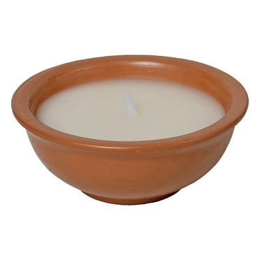 SEASONAL TRENDS Y2404 Terra Cotta Candle, 34 to 39 hr Burn Time, Citronella, Terracotta Carton