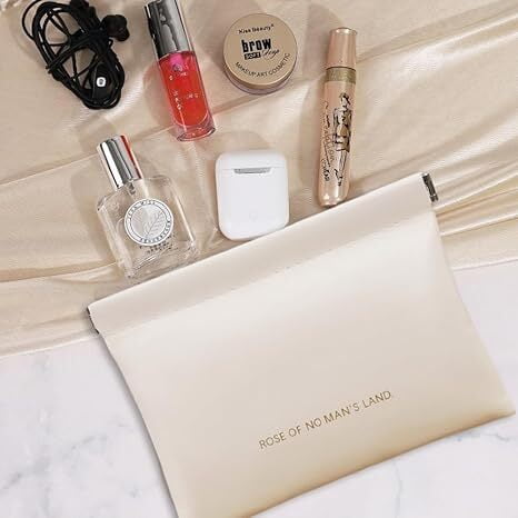 White Mini Travel Organizer Pouch 18cm x 13.5cm Multi Functional Cosmetic Bag with Inner Pocket for Makeup Accessories Care Bear Purse Women Gift