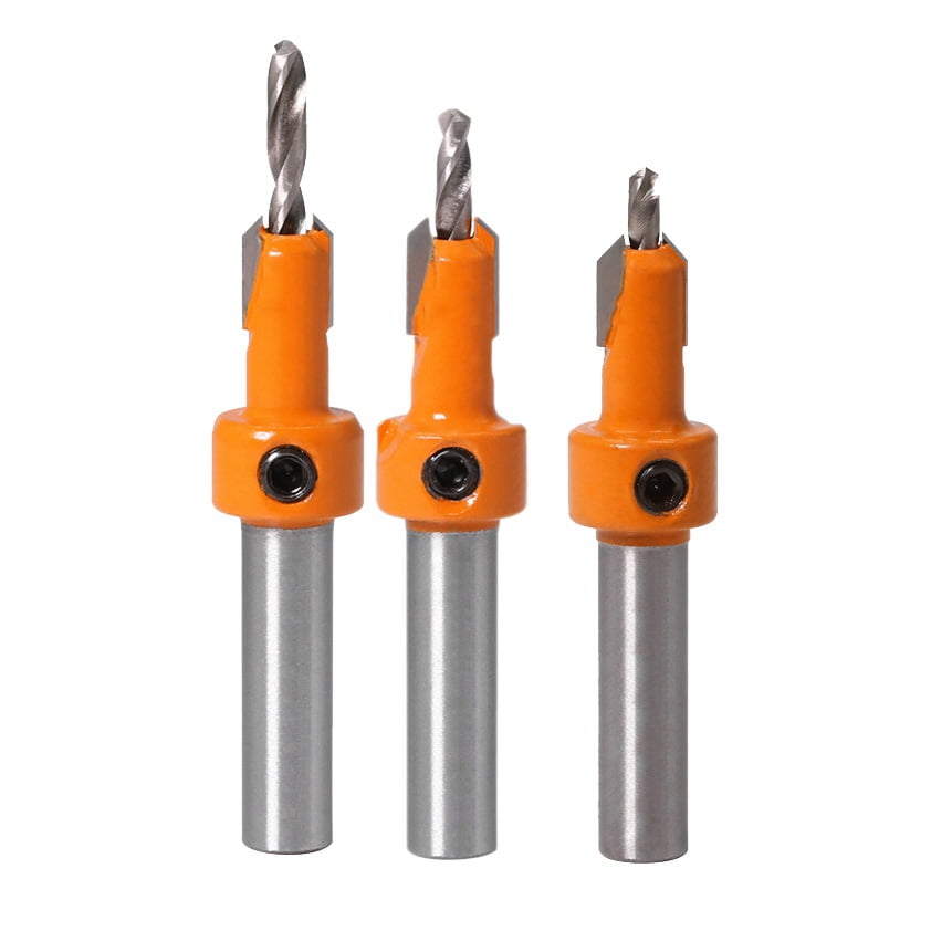 3 Pcs Countersink Drill Bit Set Wood Hole Drill Bit Timber Wood Working ...